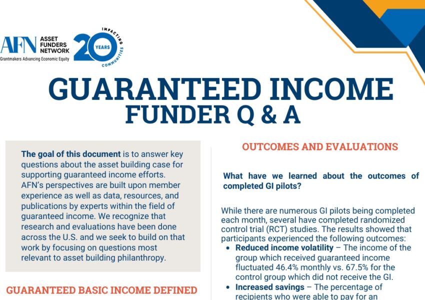 Guaranteed Income Funder Q&A Cover Image2