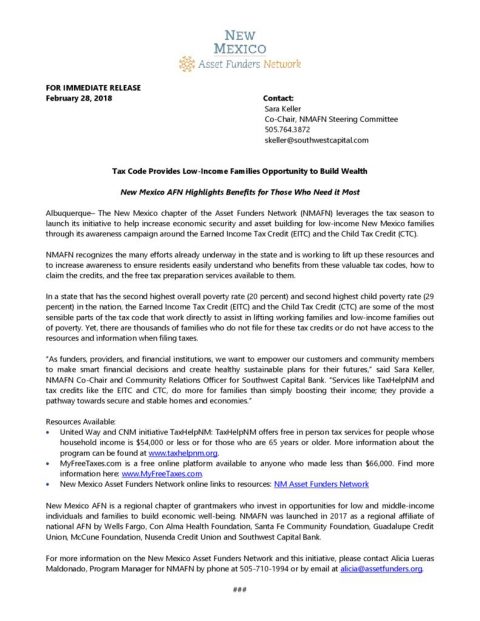 Nmafn Pressrelease 022808 Asset Funders Network